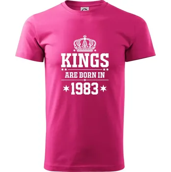Pánská móda Kings are born in 1983 - Klasické pánské triko vyšší gramáže - XL ( Purpurová )