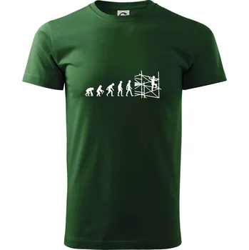 Evoluce lešení - Klasické pánské triko vyšší gramáže - M ( Lahvově zelená )