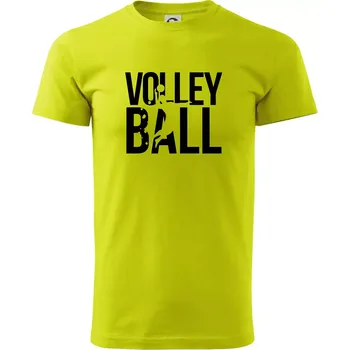 Volleyball nápis - Klasické pánské triko vyšší gramáže - L ( Limetková )