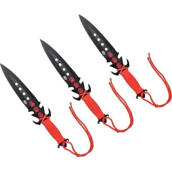 kapesní nůž Nůž Red Scull, vrhací set 3ks, nylonové pouzdro, SCK