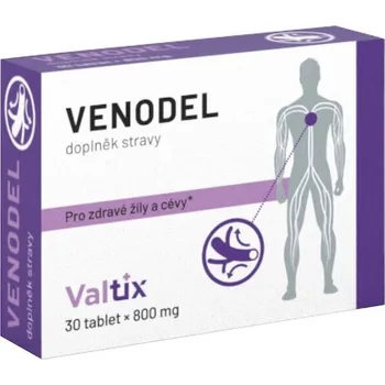 Přírodní produkt Venodel Valtix extrakt z kaštanu koňského extrakt z pupečníku asijského extrakt ze semen révy vinné vitamin C 30 tablet