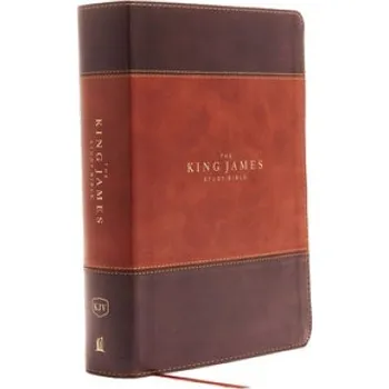 KJV, The King James Study Bible, Leathersoft, Brown, Thumb Indexed, Red Letter, Full-Color Edition (Thomas Nelson)(Pevná)