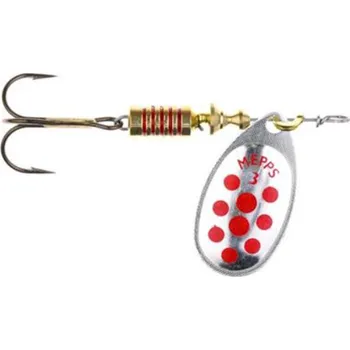 Umělá nástraha Rotační třpytka Mepps Aglia Decorees Vel.3 6,5g Stříbrná/Červené tečky