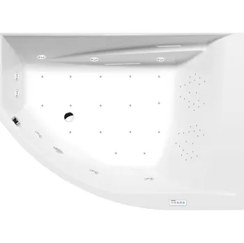 Vana Polysan TANDEM R hydromasážní vana, 170x130x50cm, Highline Hydro-Air, chrom, 97611.6010