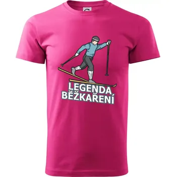 Legenda běžkaření - Klasické pánské triko vyšší gramáže - S ( Purpurová )