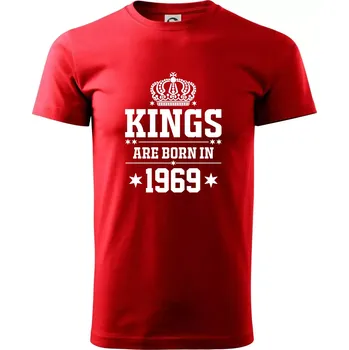 Pánské tričko Kings are born in 1969 - Klasické pánské triko vyšší gramáže - 4XL ( Červená )