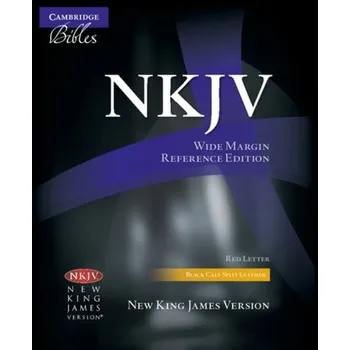 NKJV Wide Margin Reference Bible, Black Calfsplit Leather, Red Letter Text NK744:XRM