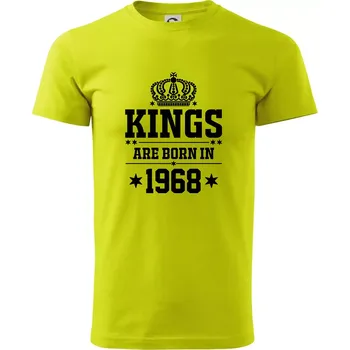 Kings are born in 1968 - Klasické pánské triko vyšší gramáže - 3XL ( Limetková )