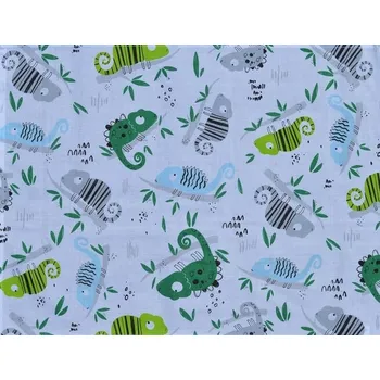 Papírový ubrousek Šatoli.cz Bavlněný ubrousek pod svačinu Chameleoni na bílé