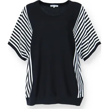 Dámský svetr Svetřík s kr. rukávem PRUH ZBS76473 barva: černá, velikost: L/XL