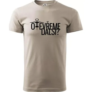 Pánské oblečení Otevřeme další? - Klasické pánské triko vyšší gramáže - S ( Ledově šedá )