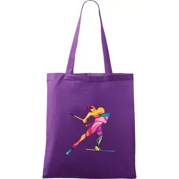 Barevná běžkařka - Taška bavlněná - 42 x 38 cm ( Fialová )