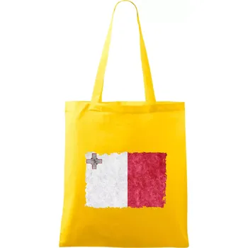 Vlajka Malta okousaná - Taška bavlněná - 42 x 38 cm ( Žlutá )
