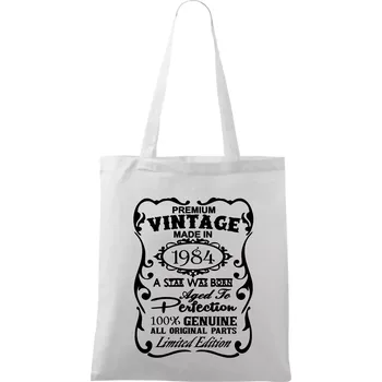 Vintage Etiketa - 1984 - Taška bavlněná - 42 x 38 cm ( Bílá )