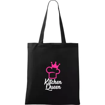 Nákupní taška Kitchen Queen - Kuchařka - Taška bavlněná - 42 x 38 cm ( Černá )
