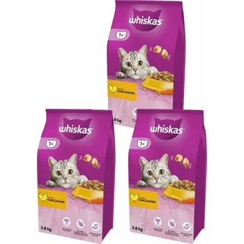 Krmivo pro kočku WHISKAS Adult 11,4 kg (3x3,8 kg) - suché krmivo pro dospělé kočky, s lahodným kuřecím masem
