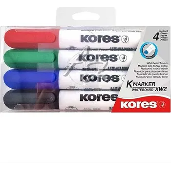 Kores popisovač 20845 K-Marker 3-5mm zkosený na bílé tabule sada 4barev