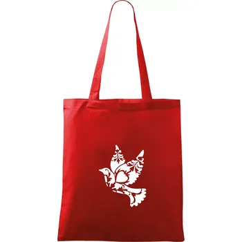 Ptáček vzorovaný - Taška bavlněná - 42 x 38 cm ( Červená )