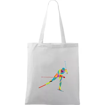 Nákupní taška Barevný běžkař - Taška bavlněná - 42 x 38 cm ( Bílá )
