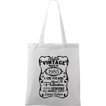 Vintage Etiketa - 1985 - Taška bavlněná - 42 x 38 cm ( Bílá )