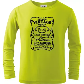 Vintage Etiketa - 1956 - Triko dětské Long Sleeve - 146 cm/10 let ( Limetková )
