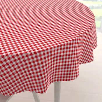 ubrus Bavlněný kulatý ubrus Sandra SA-056 Červeno-bílé kostičky Ø 100 cm