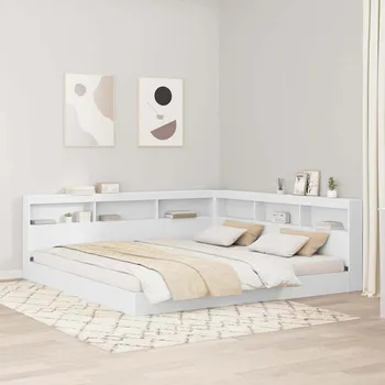 Úložné čelo postele s policí Bílá 200 cm kompozitní dřevo IM_3335469