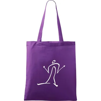Běžkař kreslený - Taška bavlněná - 42 x 38 cm ( Fialová )