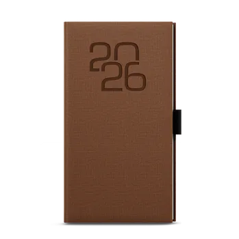 Diář Týdenní diář - Jakub - Fabric - kapesní - hnědá