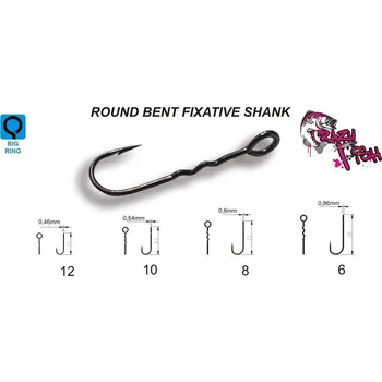 Rybářský háček Háček Crazy Fish Round Bent Fixative Shank Vel.8 (10ks)