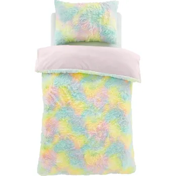 Povlečení Catherine Lansfield Rainbow Cuddly duhové 135 x 200 cm