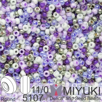 Korálek Korálky Miyuki Round 11/0. Barva Bridal Mix 5107. Balení 5g.