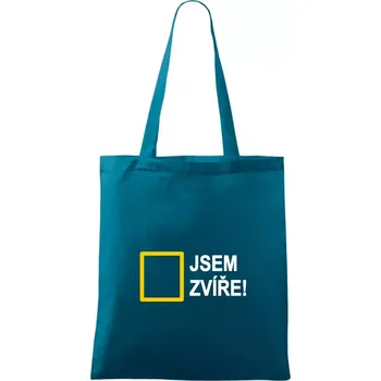 Jsem zvíře obdelník - Taška bavlněná - 42 x 38 cm ( Petrolejová )