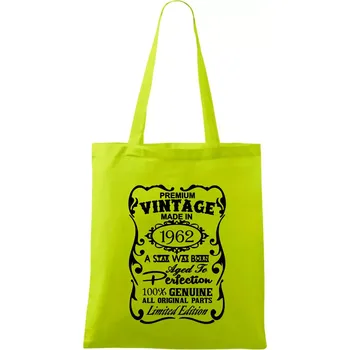 Vintage Etiketa - 1962 - Taška bavlněná - 42 x 38 cm ( Limetková )