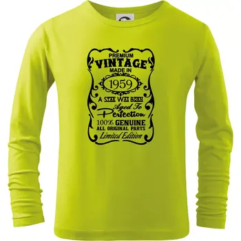 Chlapecké tričko Vintage Etiketa - 1959 - Triko dětské Long Sleeve - 122 cm/6 let ( Limetková )