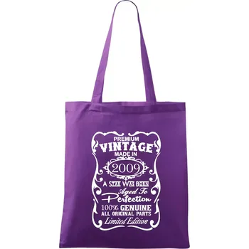 Vintage Etiketa - 2009 - Taška bavlněná - 42 x 38 cm ( Fialová )