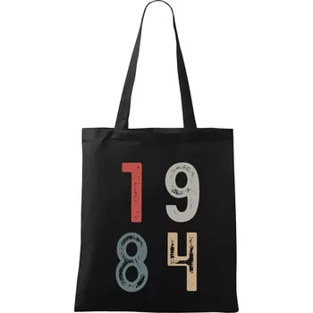 Vintage číslice 1984 - Taška bavlněná - 42 x 38 cm ( Černá )