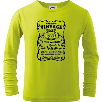 Dětská móda Vintage Etiketa - 1978 - Triko dětské Long Sleeve - 158 cm/12 let ( Limetková )