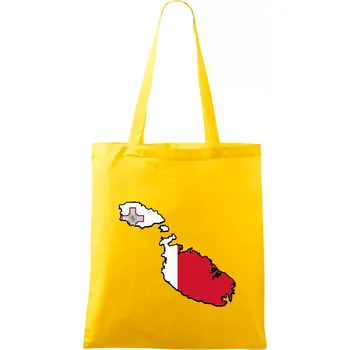 Mapa Malta s vlajkou - Taška bavlněná - 42 x 38 cm ( Žlutá )