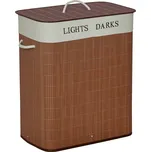 HOMCOM 100L koš na prádlo koš na prádlo box na prádlo se 3 uchy a pratelným pytlem na prádlo vyjímatelný bambus bavlna kov hnědá+bílá 52x32x63cm | Aosom