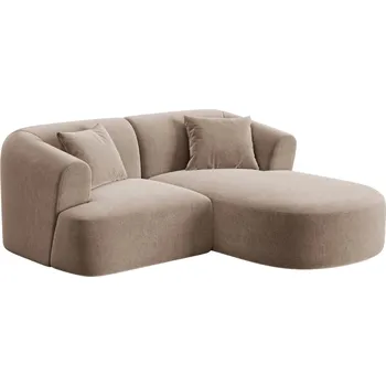 Pohovka Cosmopolitan Design Béžová sametová rohová pohovka Campi 180 cm, pravá