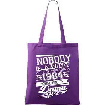 Nobody is perfect - 1984 - Taška bavlněná - 42 x 38 cm ( Fialová )
