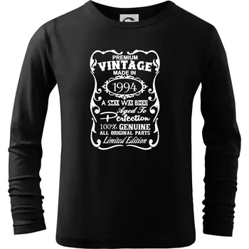 Chlapecké tričko Vintage Etiketa - 1994 - Triko dětské Long Sleeve - 122 cm/6 let ( Černá )