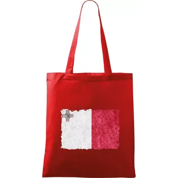 Vlajka Malta okousaná - Taška bavlněná - 42 x 38 cm ( Červená )