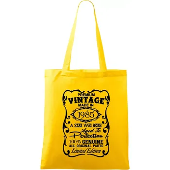 Vintage Etiketa - 1985 - Taška bavlněná - 42 x 38 cm ( Žlutá )