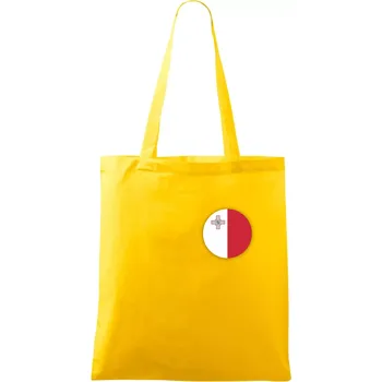Vlajka Malta kulatá na prso - Taška bavlněná - 42 x 38 cm ( Žlutá )