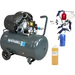 AKČNÍ SET SETMB-K108, Olejový kompresor 100l, 230V s odlučovačem a příslušenstvím | 3500W | Matabro