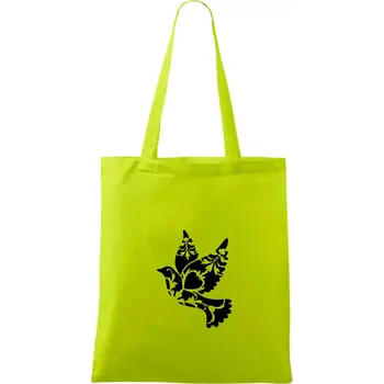 Ptáček vzorovaný - Taška bavlněná - 42 x 38 cm ( Limetková )