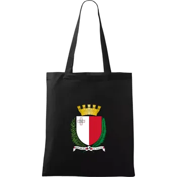 Malta - statní znak - Taška bavlněná - 42 x 38 cm ( Černá )
