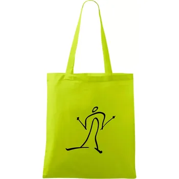 Běžkař kreslený - Taška bavlněná - 42 x 38 cm ( Limetková )